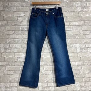 Vintage 90s Calvin Klein Flare Leg Jeans Leather Patch on Back Women's Sz 29 EUC